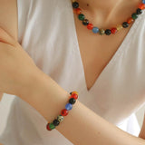 Spring Heartbeat Colored Stone Beaded Bracelet - Gembea Jewelry