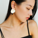 Gembea Jewelry Enamel Flower Pearl Black Agate Earrings