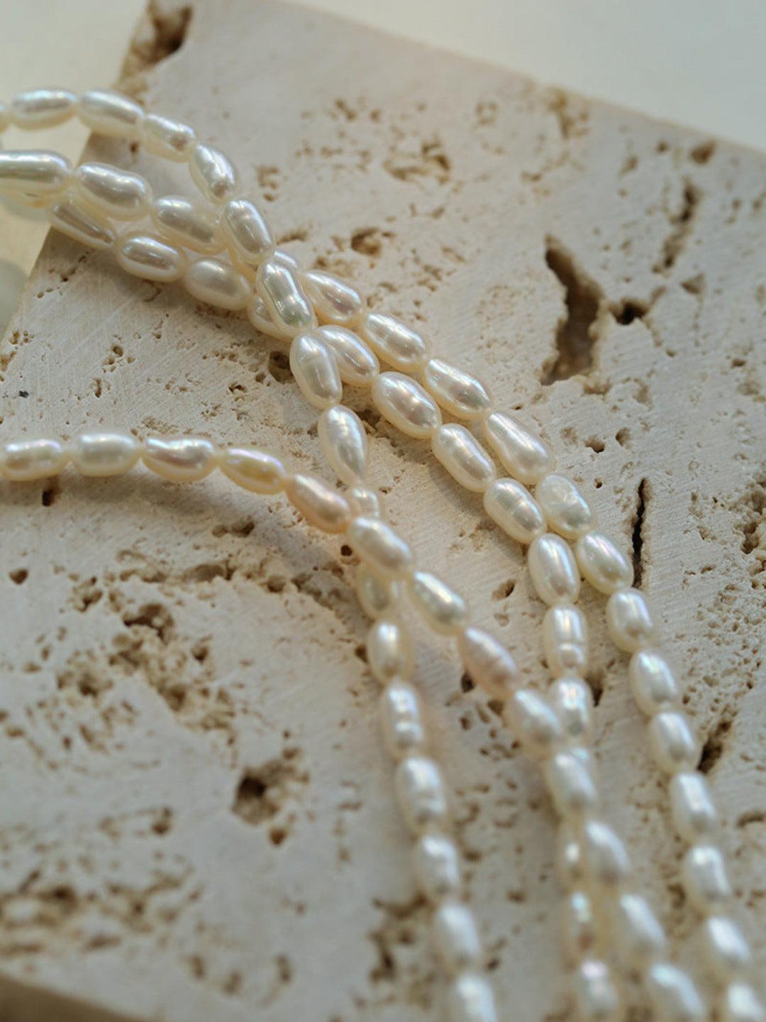 Zircon Pendant Pearl Beaded Necklace - Gembea Jewelry