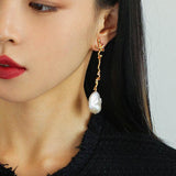 Long Tree Branch Baroque Drop Earrings - Gembea Jewelry