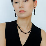 Graded Black and Red Agate Drop Earrings - Gembea Jewelry