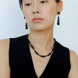 Graded Black and Red Agate Drop Earrings - Gembea Jewelry