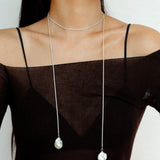 Twist Chain Baroque Pearl Necklace - Gembea Jewelry