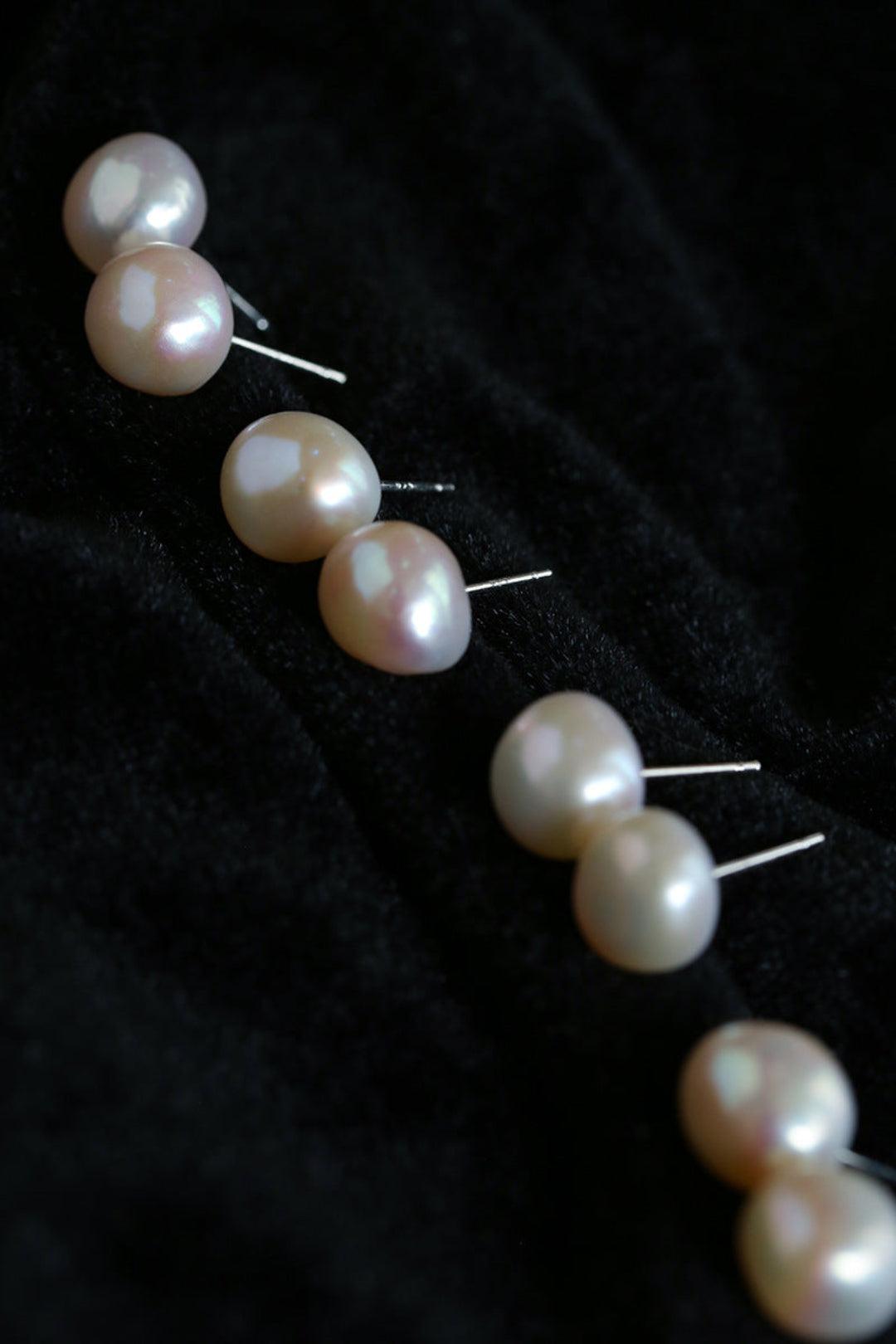 Baroque Pearl Stud Earrings - Gembea Jewelry