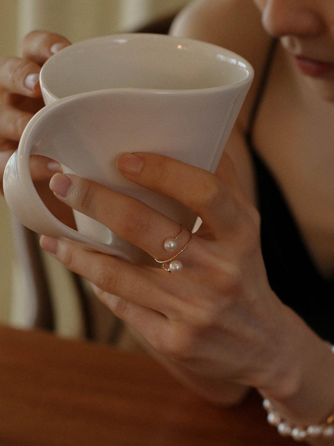 Love and the City Pearl Double Wrapped Ring - Gembea Jewelry