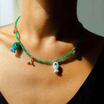 Gembea Jewelry Green Agate Glass Sea Animal Necklace