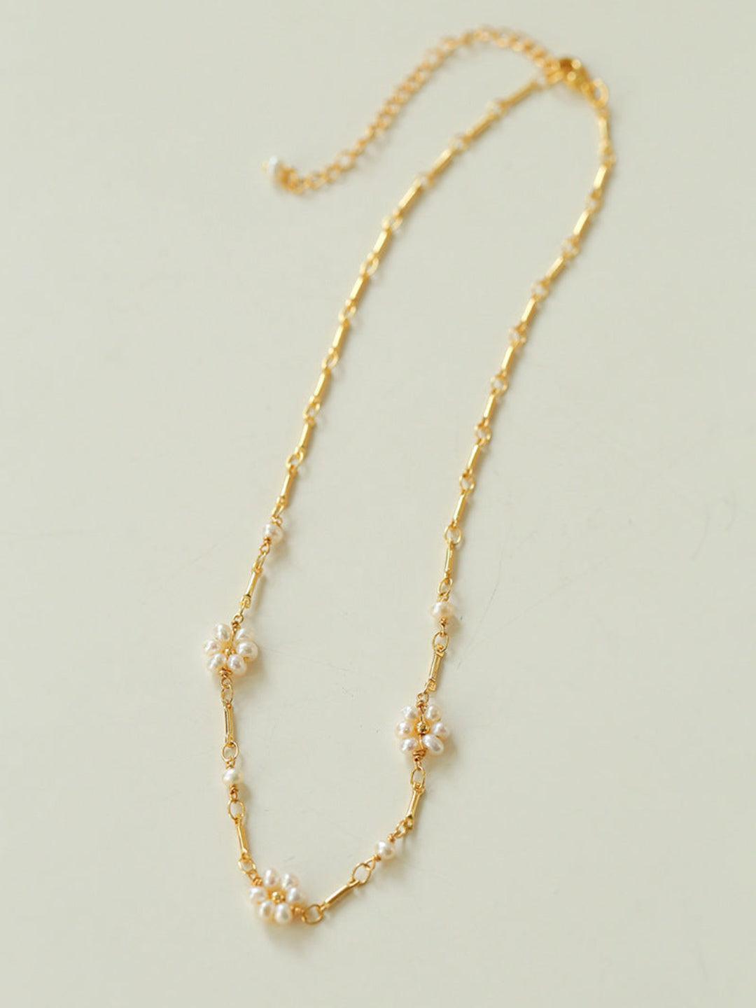 Overlay Natural Pearl Pendant Necklace - Gembea Jewelry