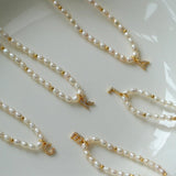 Vintage 26 Letter Pearl Necklace - Gembea Jewelry