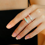 Gembea Jewelry Silver Brushed Oval Natural Stone Ring