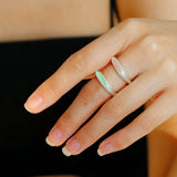 Gembea Jewelry Silver Brushed Oval Natural Stone Ring