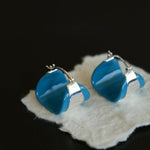 Simple Enamel Glaze Curved Hoop Earrings - Gembea Jewelry