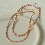 Purple-pink Irregular-shaped Pearl Necklace Gembea Jewelry