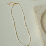 Small Golden Ball Rice Pearl Necklace - Gembea Jewelry