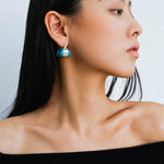 Simple Enamel Glaze Curved Hoop Earrings - Gembea Jewelry