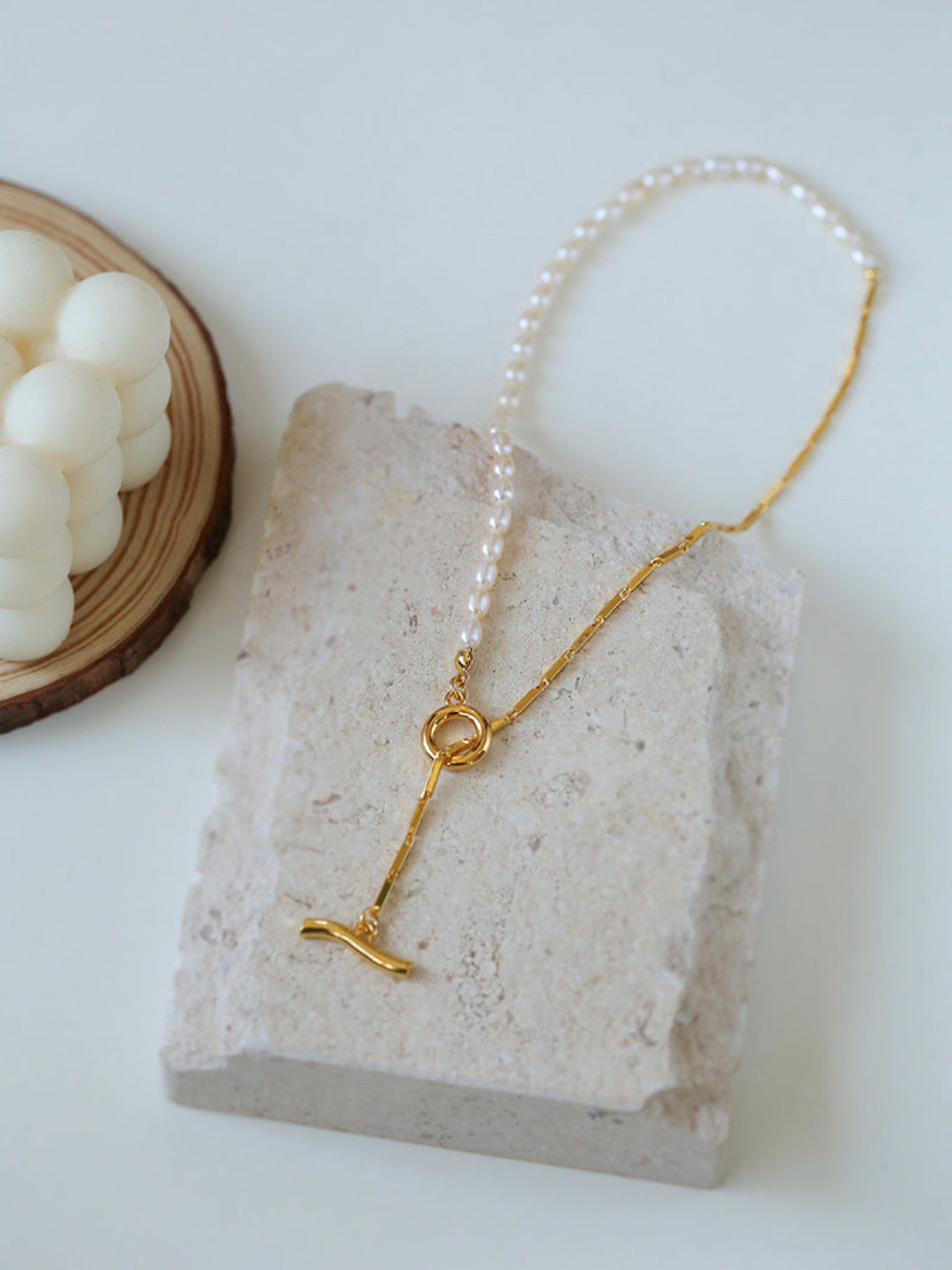 Gembea Jewelry Y-shaped Pearl Chain Necklace