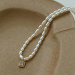 Zircon Pendant Pearl Beaded Necklace - Gembea Jewelry
