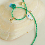 Gembea Jewelry Green Agate Glass Sea Animal Necklace