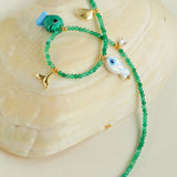 Gembea Jewelry Green Agate Glass Sea Animal Necklace