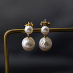 Petite Pearl Drop Studs Earrings - Gembea Jewelry