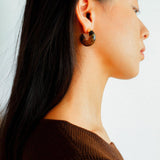 Black Agate Tiger Eye Stone Moon Bud Earrings - Gembea Jewelry