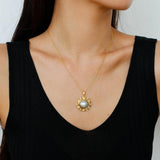 Hollow Seawater Mabe Pearl Pendant Necklace - Gembea Jewelry