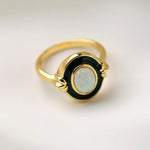 Vintage S925 Silver Synthetic Gemstone Ring - Gembea Jewelry