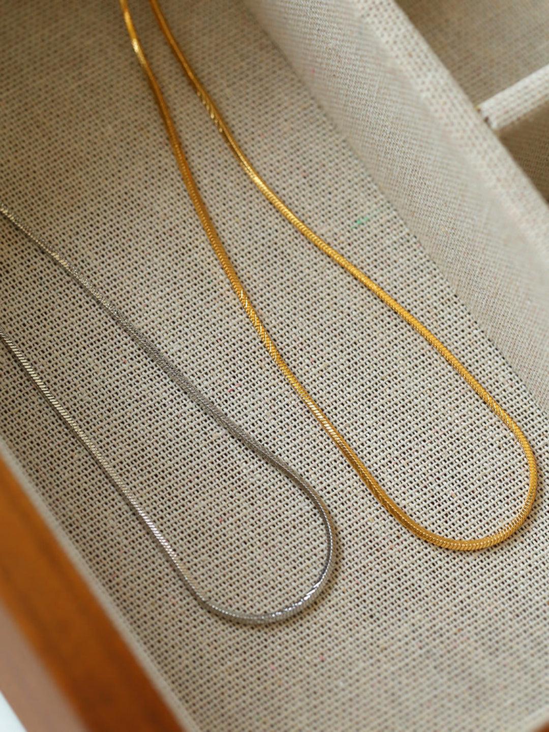 Simple Snake Bone Chain Necklace - Gembea Jewelry