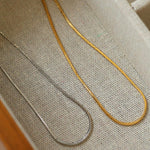 Simple Snake Bone Chain Necklace - Gembea Jewelry