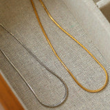 Simple Snake Bone Chain Necklace - Gembea Jewelry