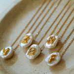 Petal Baroque Pearl 26-Letter Chain Necklace - Gembea Jewelry