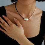 Gembea Jewelry Baroque Pearl Black Spinel Necklace