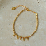 Laser Bead Lucky Letter Bracelet-Gembea Jewelry