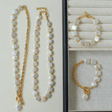 Natural Freshwater Square Pearl Necklace - Gembea Jewelry