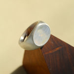 Gembea jewelry Wide Silver Brushed Agate Ring