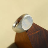 Gembea jewelry Wide Silver Brushed Agate Ring