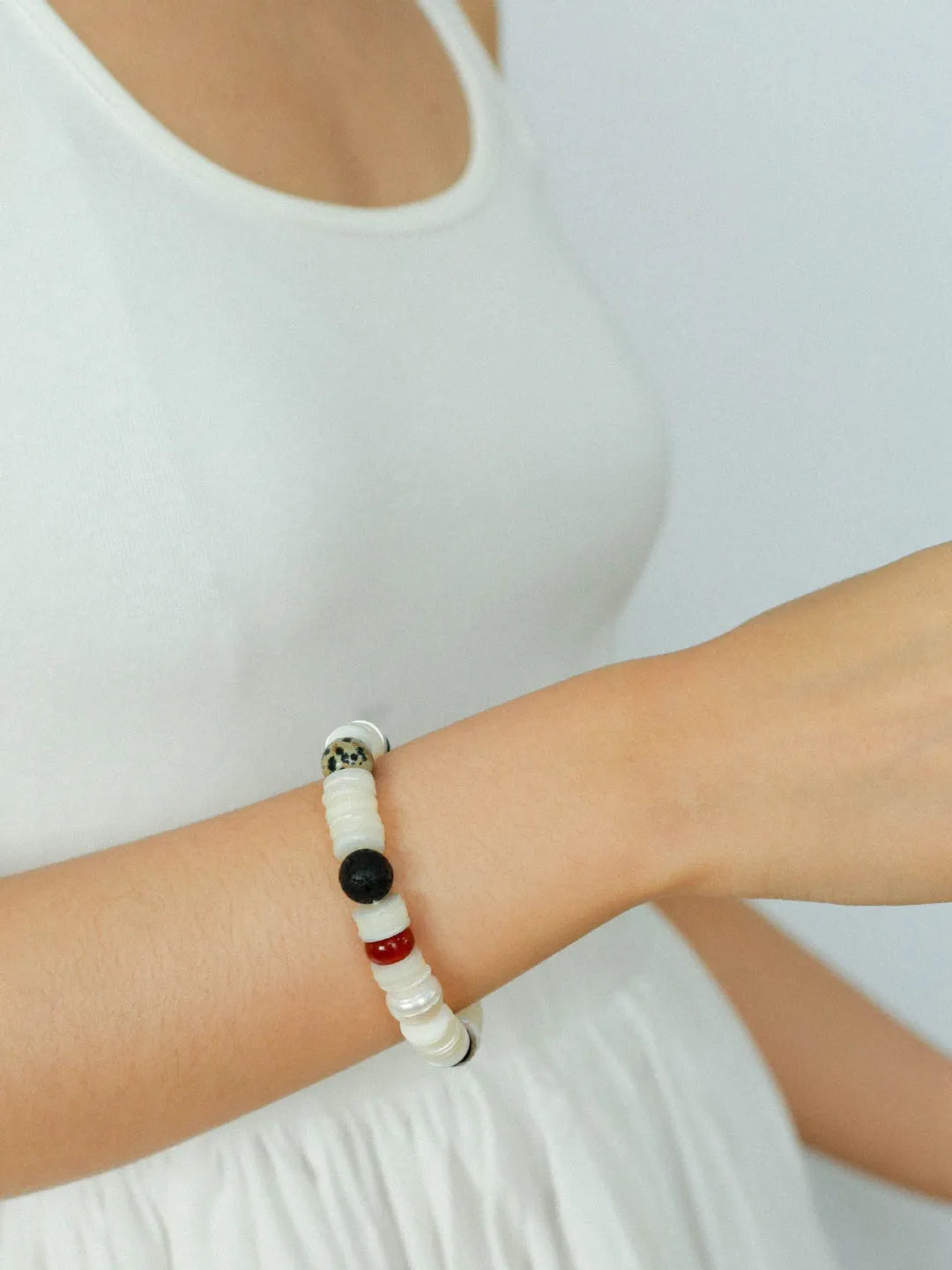 Sea's Embrace Mother of Pearl Beaded Bracelet