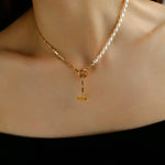 Gembea Jewelry Y-shaped Pearl Chain Necklace