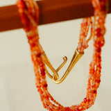 Gembea Jewelry Mini Green Orange Agate Necklace