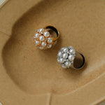 Full Star Flower Artificial Pearl Zircon Ring - Gembea Jewelry