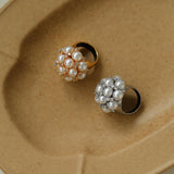 Full Star Flower Artificial Pearl Zircon Ring - Gembea Jewelry