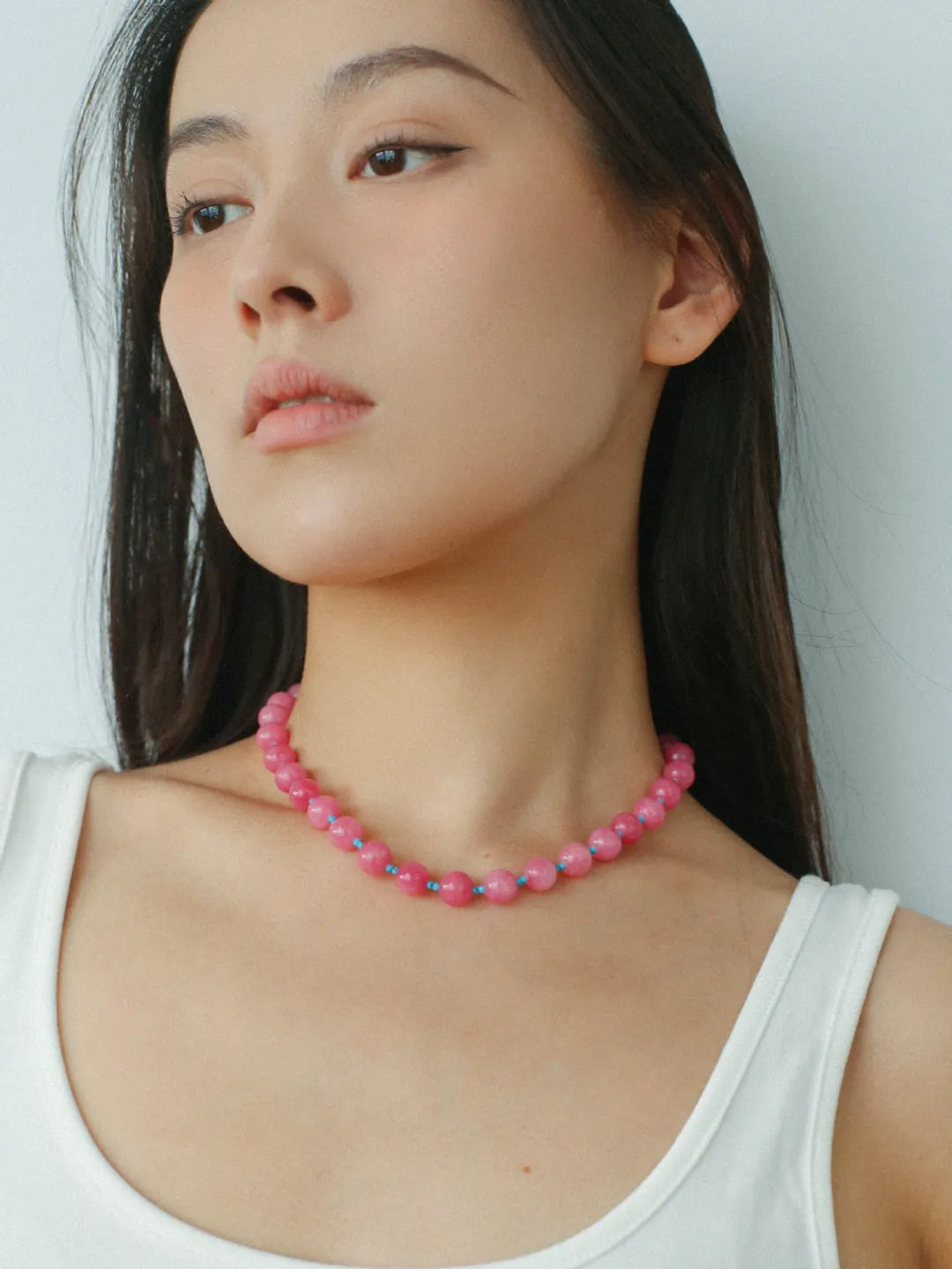 Spring Heartbeat Rose Red Gemstone Necklace - Gembea Jewelry