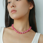 Spring Heartbeat Rose Red Gemstone Necklace - Gembea Jewelry