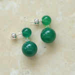 Double Ball Crystal Agate Stone Earrings - Gembea Jewelry