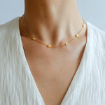 Overlay Embossed Mini Gold Coin Necklace - Gembea Jewelry