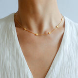 Overlay Embossed Mini Gold Coin Necklace - Gembea Jewelry