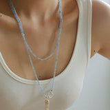 Sea's Embrace Green Agate Aquamarine Necklace - Gembea Jewelry