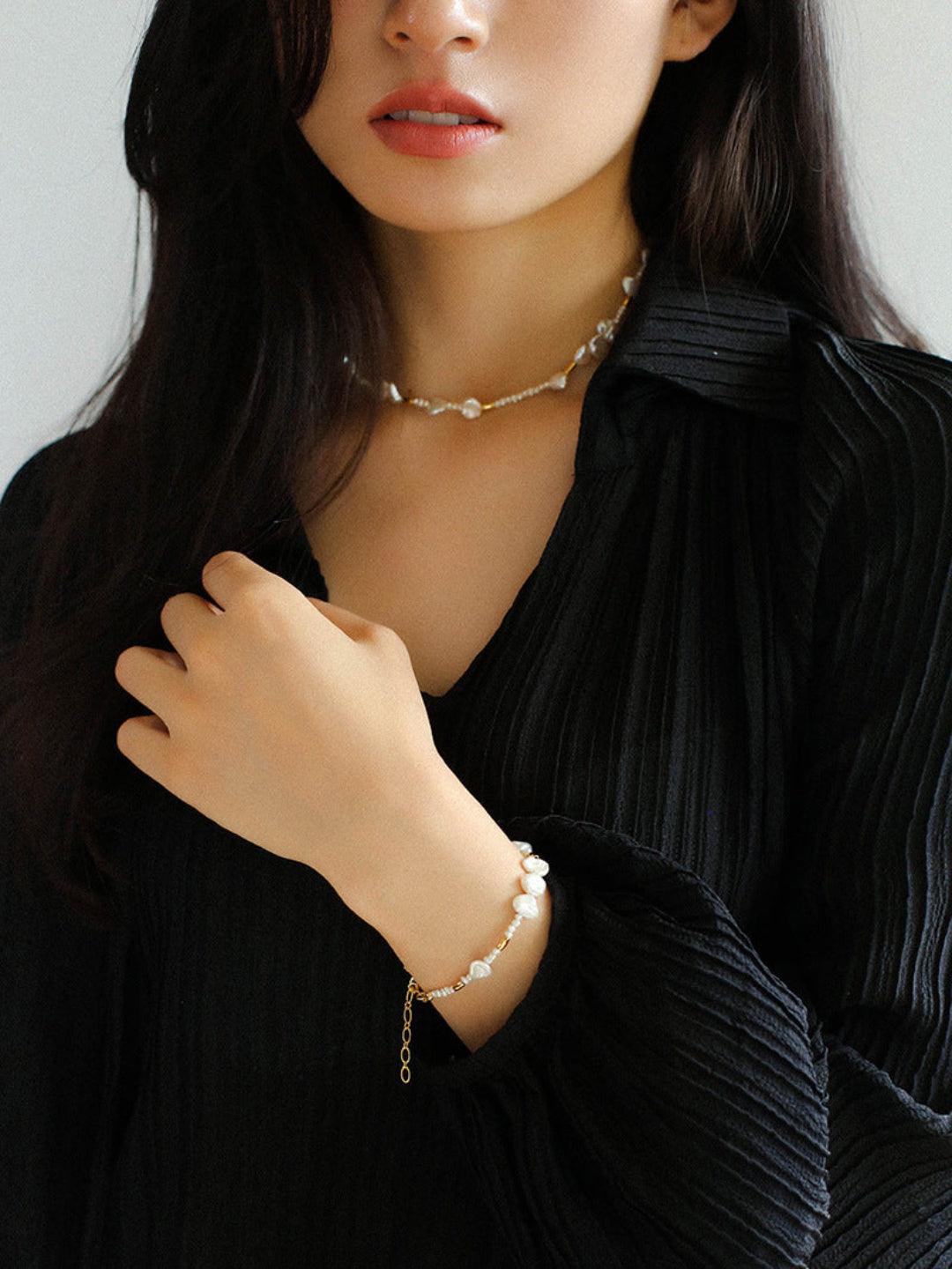 Simple Freshwater Rice Pearl Necklace - Gembea Jewelry