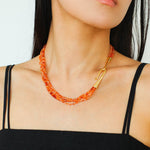 Gembea Jewelry Mini Green Orange Agate Necklace