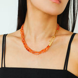 Gembea Jewelry Mini Green Orange Agate Necklace