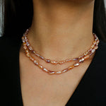 Purple-pink Irregular-shaped Pearl Necklace Gembea Jewelry